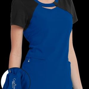 Women's Careisma Medical Scrub Top Royal ca606 LG